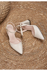 New style hollow back thick heel cap toe high heels