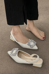 New thick heel crystal high heels