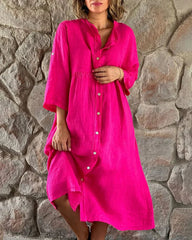 Noemi - Loose dress with cotton and linen shirt