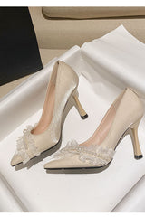 Champagne French high heels
