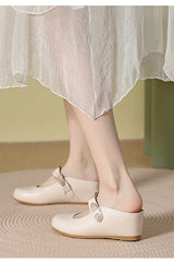 Stylish soft-soled lazy mules with inner height wedge sandals