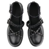 Grunge Sleaze Studded Mary Janes