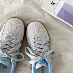 Light Grey & Blue Stripe Sneakers