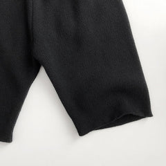 Minimalist Solid Color Straight Leg Elastic Waist Boys Knit Bermuda Shorts