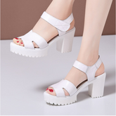 Open Toe Chunky Heel Sandals QNML12