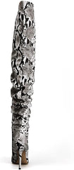 Designer Style Snakeskin Printed Stiletto Over The Knee Boots