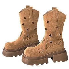 Star Cut-Out Platform Boots