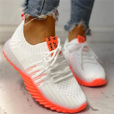 Colorblock Knitted Breathable Lace-Up Sneakers