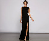 Addie Formal Open Back Crepe Dress