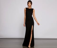 Addie Formal Open Back Crepe Dress