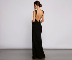 Addie Formal Open Back Crepe Dress