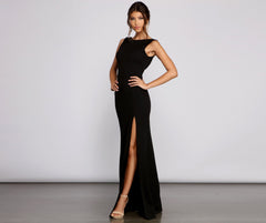 Addie Formal Open Back Crepe Dress