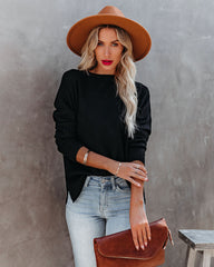 Alesso Ribbed Sleeve Knit Sweater - Black