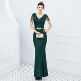 Alexandria elegant fishtail sequin dress