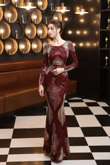 Alexis Stylish stitching floor mopping long sequin dress