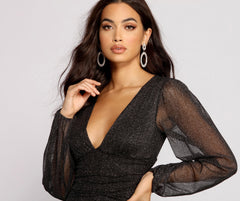 All About The Glitz Mesh Mini Dress
