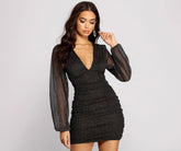 All About The Glitz Mesh Mini Dress