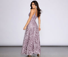 Amaya Mesh Embroidered A-Line Dress