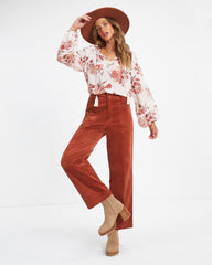 Charles Pocketed Corduroy Pants - Rust