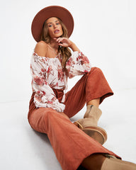 Charles Pocketed Corduroy Pants - Rust