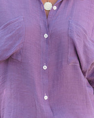Asana Woven Button Down Top - Purple