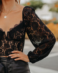Aubrina Lace Corset Crop Blouse