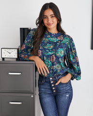 Auden Floral Pintuck Blouse