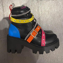 Multicolor/Black Martin Boots