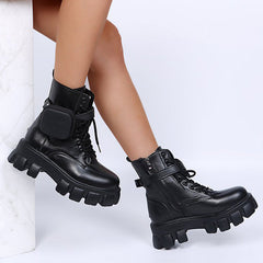 Chunky Platform Combat Ankle Boots Goth Lug Sole Booties