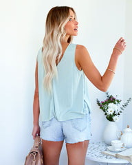 Bakersfield Modal Blend V-Neck Tank - Sage