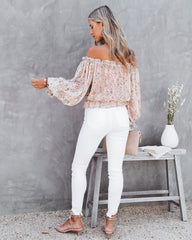 Beatrix Floral Chiffon Off The Shoulder Blouse