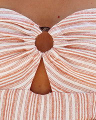 Best Escape Cotton Linen Strapless Slit Leg Jumpsuit