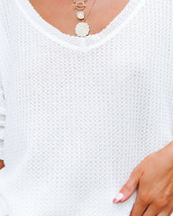 Between Us Thermal Knit Top - White