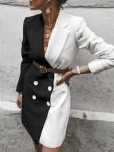 Blazers Lapel Mid-Length Contrast Button Blazer