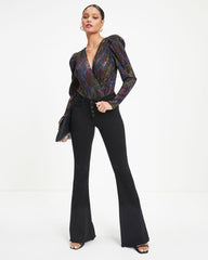 Brandee Metallic Plisse Bodysuit