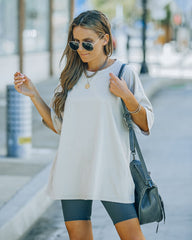 Brandon Cotton Oversized Tee - Sand