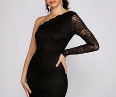 Brea Formal Lace One Shoulder Dress