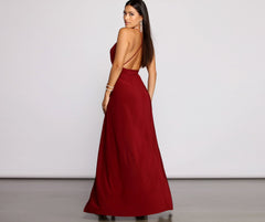 Brie Double Slit A-Line Formal Dress