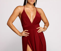 Brie Double Slit A-Line Formal Dress