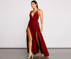 Brie Double Slit A-Line Formal Dress