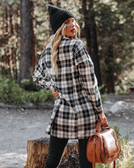 Bruno Cotton Blend Plaid Button Down Tunic