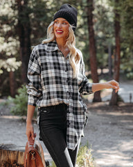 Bruno Cotton Blend Plaid Button Down Tunic