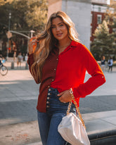 Bryant Colorblock Button Down Blouse