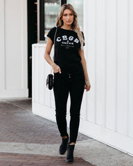 CBGB Cotton Distressed Tee - Black