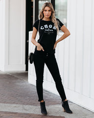 CBGB Cotton Distressed Tee - Black