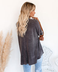 Capsize Cotton High Low Cuffed Tee - Charcoal