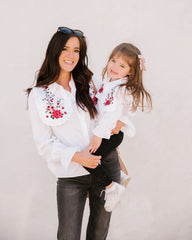 Carnation Cotton Embroidered Poplin Shirt