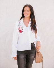 Carnation Cotton Embroidered Poplin Shirt