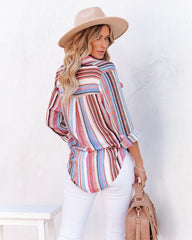 Carrigan Striped Button Down Top