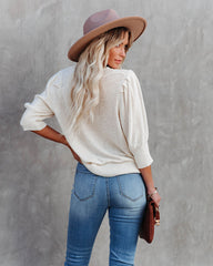 Carter Puff Sleeve Knit Top - Cream